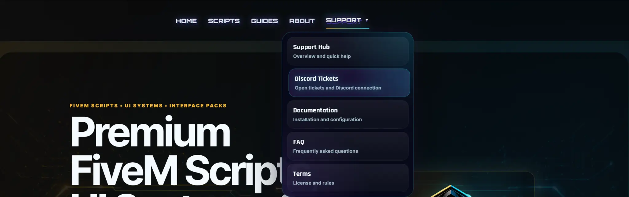 1. Click the Open Support Ticket button
