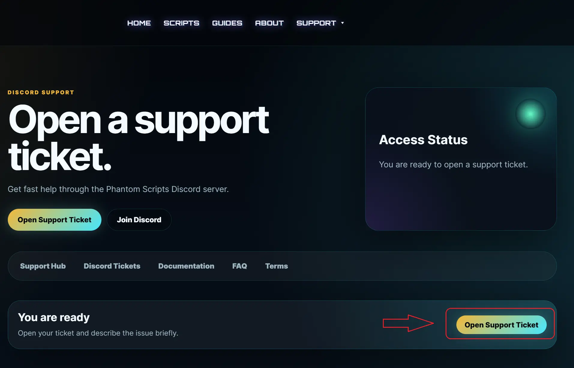 4. Follow the Discord ticket channel instructions