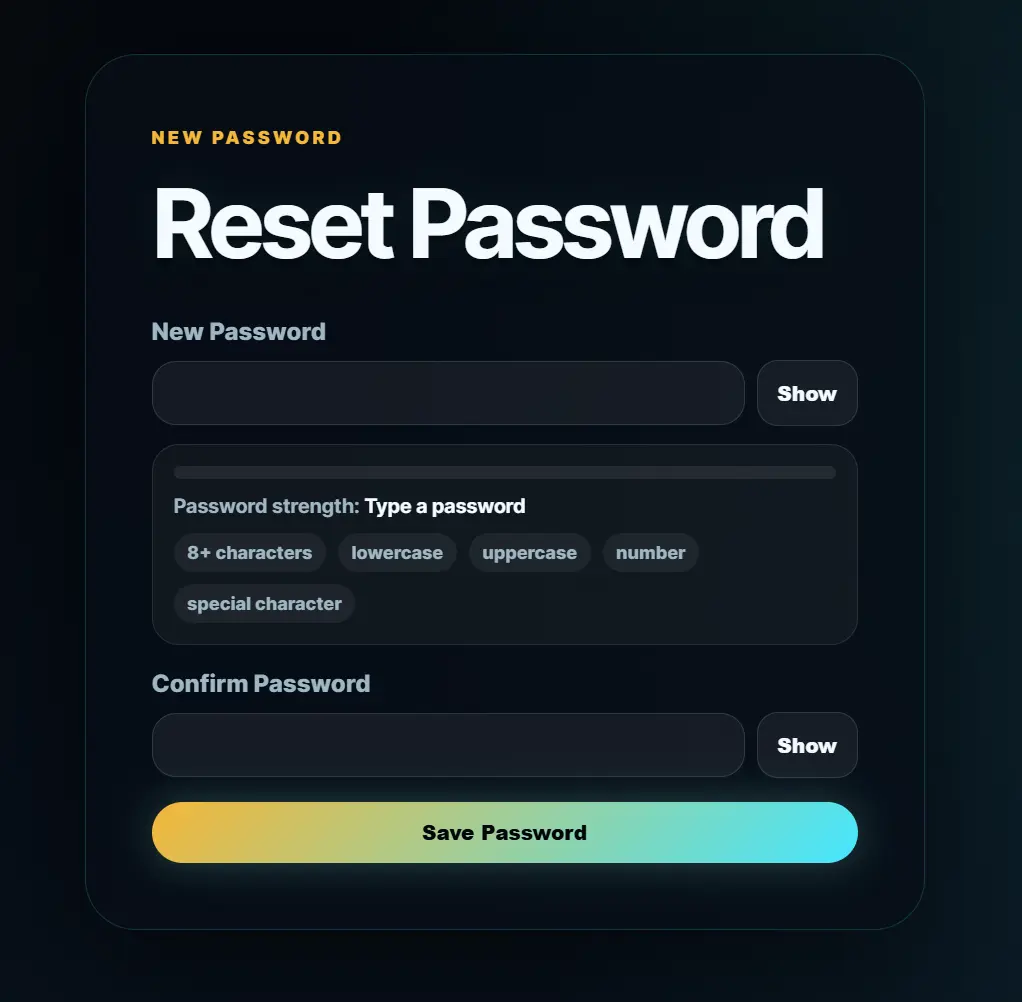 3. Create a new password